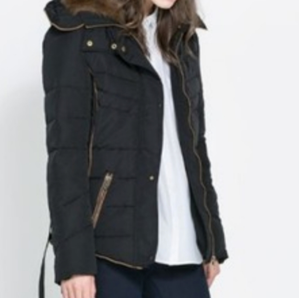 Zara Black Down Jacket